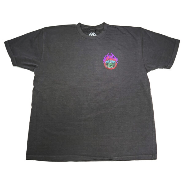 Heavyweight Oversized Grey T-Shirt – World in Flames - Imagen 2